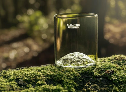 Mam Tor Glass Tumbler & Coaster Set: Peak District Mountain Gift