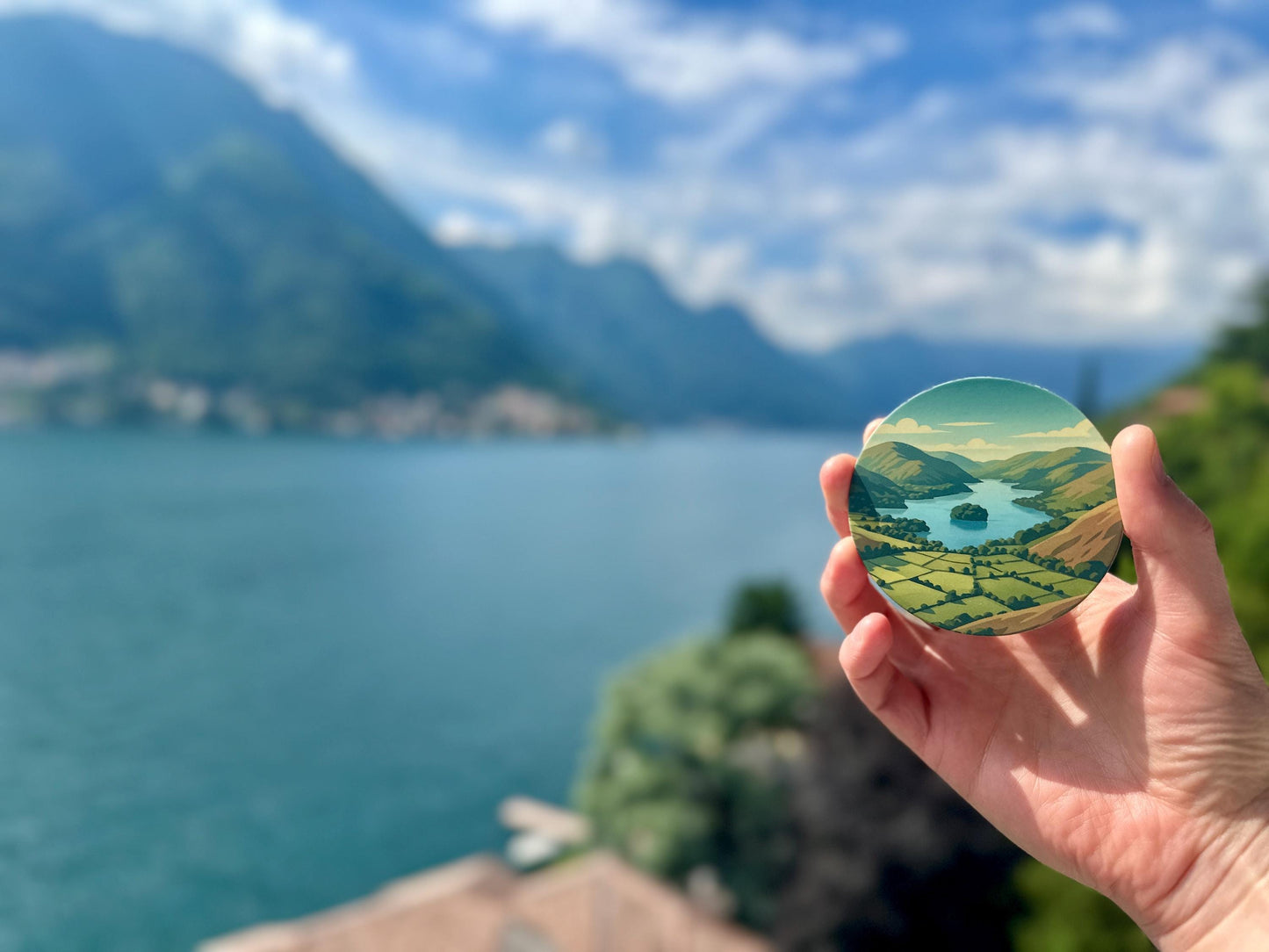 Scafell Pike Glass Tumbler & Coaster Set