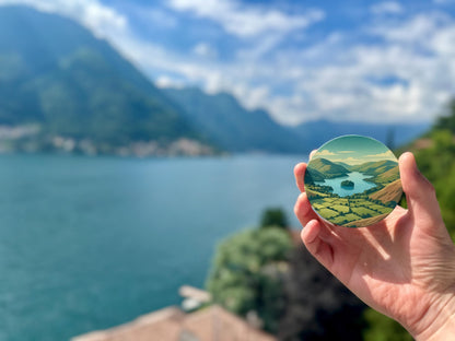 Scafell Pike Glass Tumbler & Coaster Set