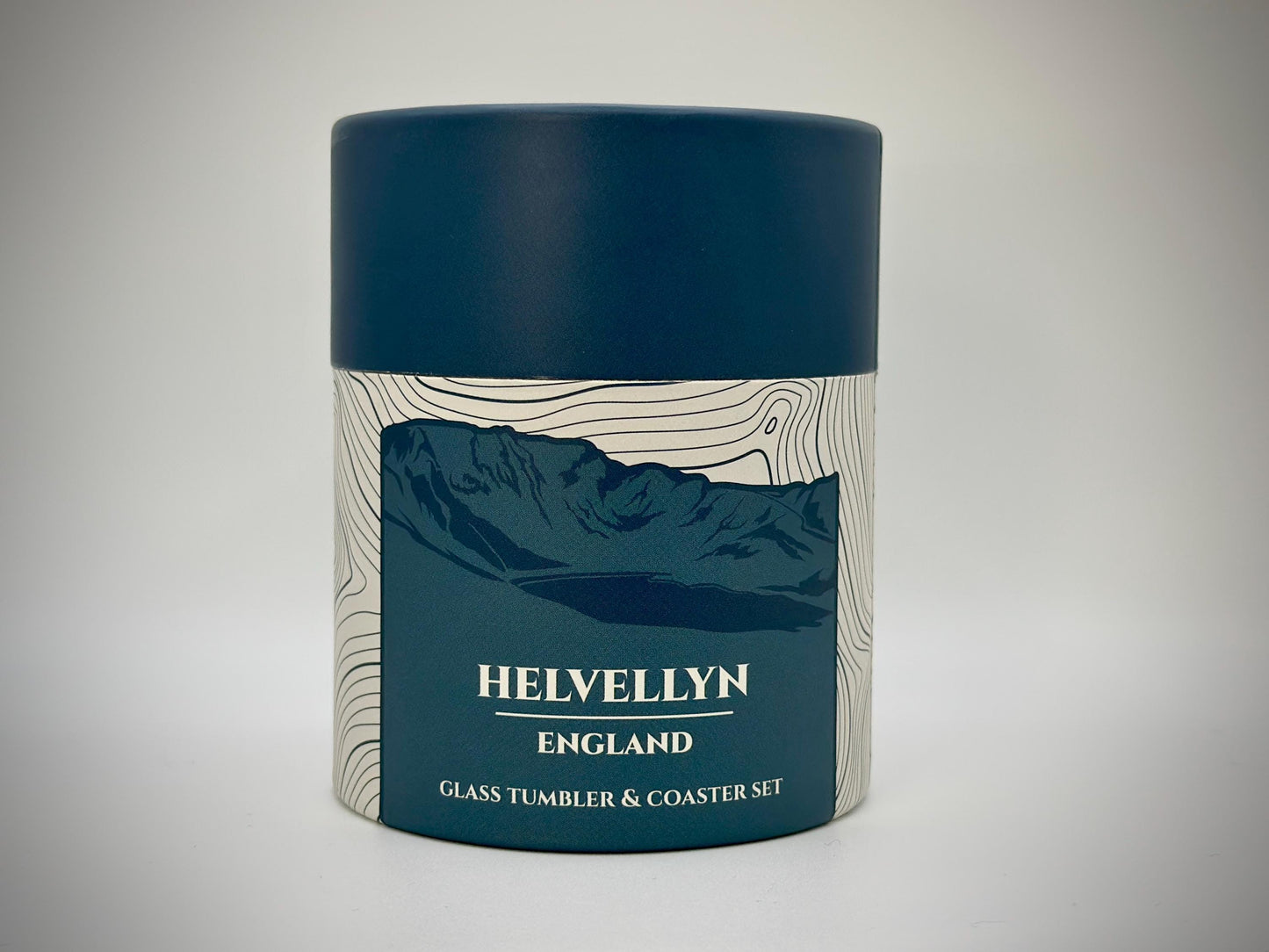 Helvellyn Glass Tumbler & Coaster Set: Lake District Mountain Gift