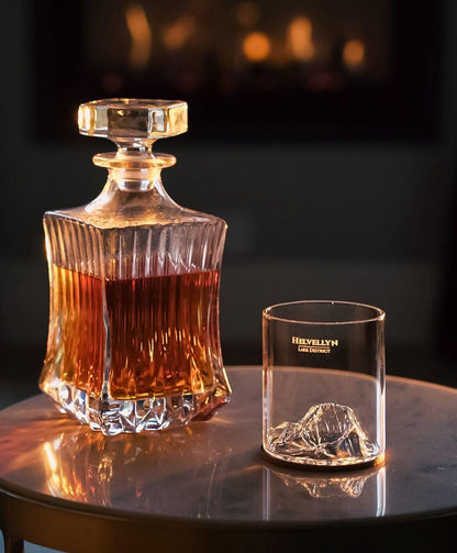 Helvellyn Glass Tumbler & Coaster Set: Lake District Mountain Gift