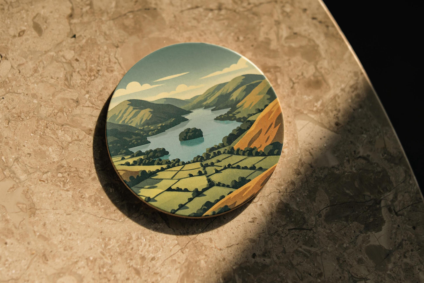Scafell Pike Glass Tumbler & Coaster Set